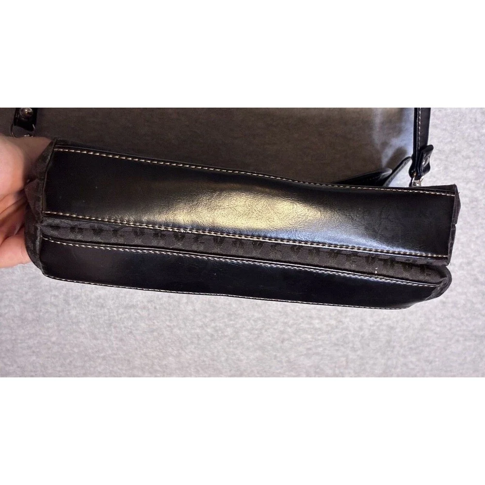 Giani Bernini Y2K 90s Purse Shoulder Bag Black VTG Monogram Baguette Pockets